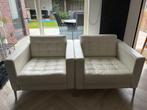 2 Witte leren fauteuils. Ikea., Huis en Inrichting, Banken | Bankstellen, Ophalen, Gebruikt, Minder dan 150 cm, Leer