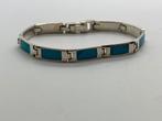 Z870 Prachtige zilveren turkoois armband, Ophalen of Verzenden, X, Met edelsteen, Zilver