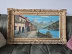 Schilderij olieverf Italiaanse schilder Fatoni Gardameer, Antiek en Kunst, Ophalen of Verzenden