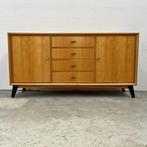 Vintage dressoir van hout(fineer) met 2 deurtjes en 4 lades, Ophalen, Gebruikt, Midcentury modern, 150 tot 200 cm
