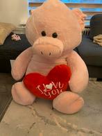 Grote roze knuffel varken met hart, Ophalen, Zo goed als nieuw, Stoffen beer, Overige merken