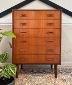 Hanbjerg Møbelfabrik Ladekast Teak Vintage, 5 laden of meer, 100 tot 150 cm, Highboard midboard retro, 50 tot 100 cm