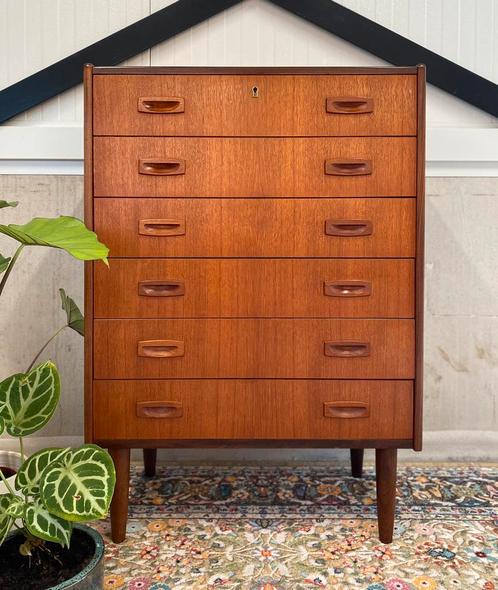 Hanbjerg Møbelfabrik Ladekast Teak Vintage, Huis en Inrichting, Kasten | Ladekasten, Zo goed als nieuw, 100 tot 150 cm, 50 tot 100 cm