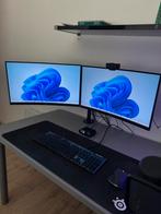 2x 24 inch monitoren met monitorarm, Computers en Software, Desktop Pc's, Ophalen, Zo goed als nieuw, Gaming