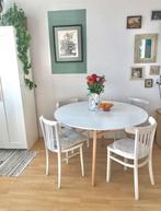 Ronde witte eettafel SKLUM 120cm, Huis en Inrichting, Ophalen, Zo goed als nieuw, Rond, 100 tot 150 cm