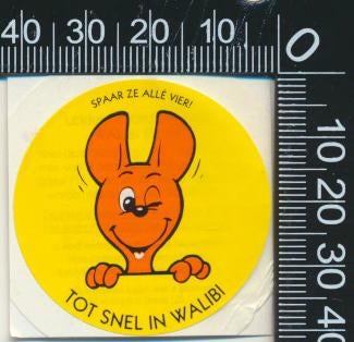 Sticker: Walibi - Tot snel, Verzamelen, Stickers, Zo goed als nieuw, Bedrijf of Vereniging, Ophalen of Verzenden