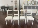 4 houten ikea eetkamer stoelen. 45 cm hoog, Huis en Inrichting, Stoelen, Ophalen, Gebruikt, Wit, Vier