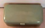 Groene vintage brocante emaille broodtrommel, Ophalen