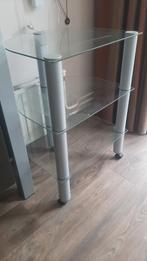 Glazen TV Meubel - 3 Niveaus, Ophalen, Minder dan 50 cm, Gebruikt, Glas