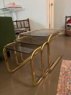 mid century Chroom Milo Baugham Bijzettafel Set van 3, Huis en Inrichting, Tafels | Bijzettafels, Minder dan 45 cm, Minder dan 55 cm