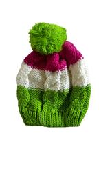 Kleurrijke baby muts met pompon, Kinderen en Baby's, Babykleding | Mutsen, Sjaals en Wanten, Jongetje of Meisje, Nieuw, Ophalen of Verzenden