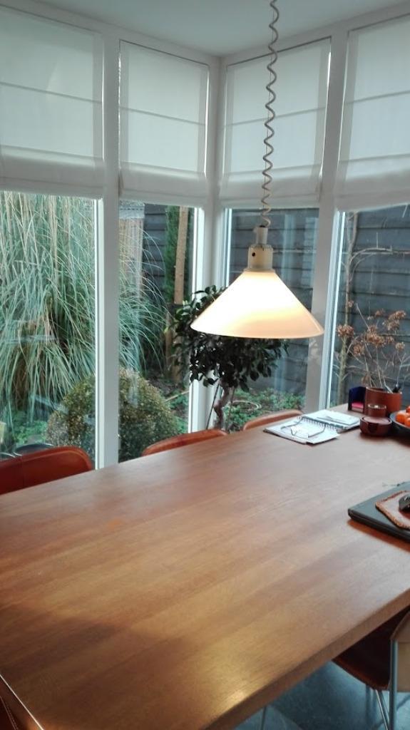 hanglamp met glazen kap, Huis en Inrichting, Lampen | Hanglampen, Gebruikt, Minder dan 50 cm, Glas, Ophalen