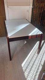 Vintage eettafel uitschuifbaar pastoe wenge jaren 70, Huis en Inrichting, Tafels | Eettafels, Gebruikt, 200 cm of meer, Rechthoekig