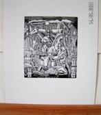 H.Bekman sprachtige Houtgravure Jozef, Maria en kindje Jezus, Antiek en Kunst, Ophalen of Verzenden