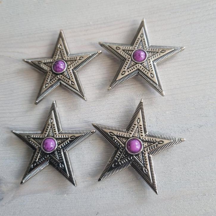 Pimp je zadel en hoofdstel: 4 ster concho's zilver/ paars, Dieren en Toebehoren, Paarden en Pony's | Hoofdstellen en Tuigage, Nieuw