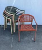 6 stuks nette Rotanlook restaurant terrasstoelen stapelbaar, Huis en Inrichting, Stoelen, Ophalen, Overige kleuren, Nieuw, Horeca terrasstoelen terra groen naturel