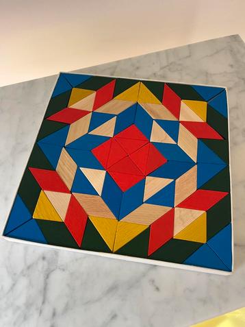 Vintage Houten Mozaïek Puzzel beschikbaar voor biedingen