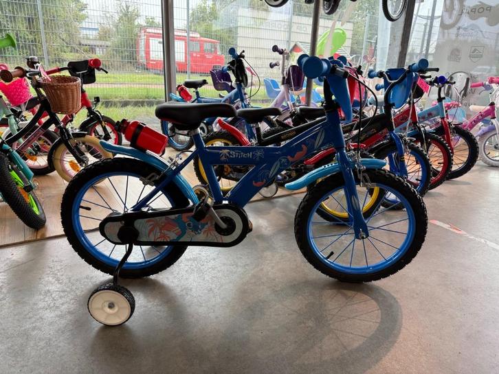 FIETSMASTER 16 INCH DISNEY STITCH KINDER JONGENSFIETS BLAUW, Fietsen en Brommers, Fietsen | Kinderfietsjes, Nieuw, 16 tot 20 inch