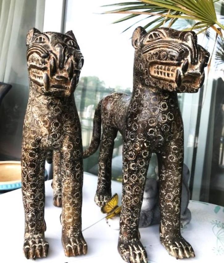 Luipaard tijger Brons Antiek Afrika Benin 11kg😍😎👌💑🎁🤗👌, Antiek en Kunst, Kunst | Beelden en Houtsnijwerken, Ophalen of Verzenden