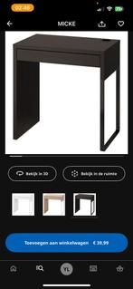 Ikea Micke bureau en ladeblok donkerbruin, Huis en Inrichting, Ophalen, Gebruikt, Rechthoekig