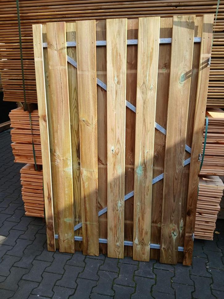 Poort met ijzeren frame. 1.20 m breed en 1.80 m hoog, Tuin en Terras, Tuinpoorten, Nieuw, Draaipoort, Hout, 150 tot 200 cm, 200 cm of meer