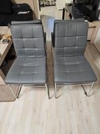 Grijze design stoelen - set van 4, Ophalen of Verzenden, Zo goed als nieuw, Vier, Metaal