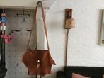Leren Boho/ Ibiza scoudertas / crossbody tas., Ophalen of Verzenden, Zo goed als nieuw, Bruin, Leer