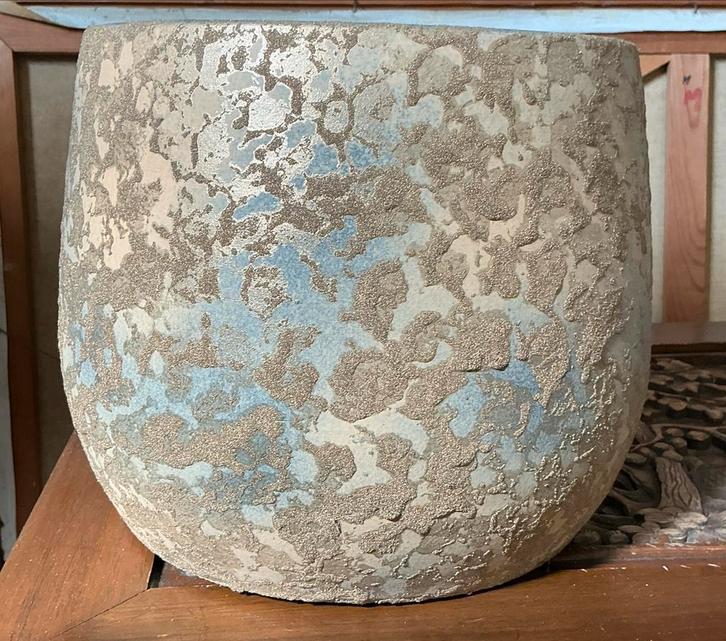 Decoratieve Bloempot - 22cm, Huis en Inrichting, Woonaccessoires | Vazen, Gebruikt, Overige kleuren, Minder dan 50 cm, Steen, Ophalen of Verzenden