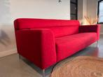 Rode bank 3 zits met hocker - gereinigd, Huis en Inrichting, 75 tot 100 cm, Ophalen of Verzenden, Rechte bank, Xxx