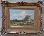 ===koeien melkende boer === HENK LEURS 1865-1938===, Antiek en Kunst, Kunst | Schilderijen | Klassiek, Ophalen