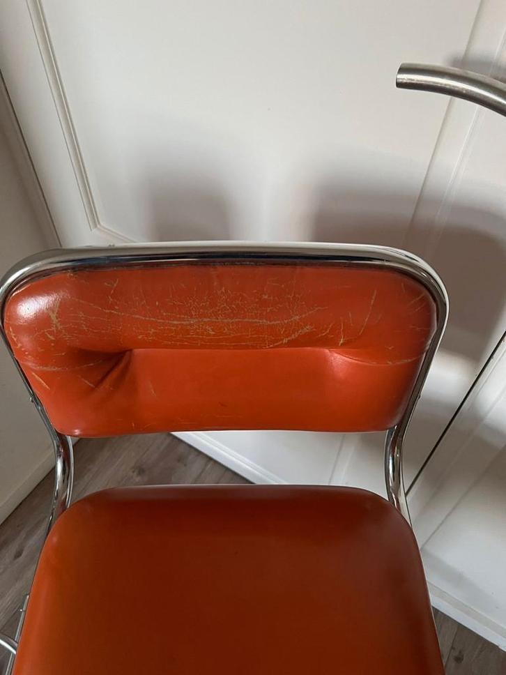 Retro barkrukken - set van 2, Huis en Inrichting, Barkrukken, Gebruikt, 60 tot 90 cm, 2 krukken, In hoogte verstelbaar, Draaibaar