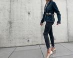 Nathan blazer jasje dunne jeans stof spijkerstof zgan 36, Kleding | Dames, Verzenden, Zo goed als nieuw, Maat 36 (S), Blauw