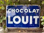 Emaille, 80cm bij 120cm reclamebord, Frans, Chocolat Louit., Ophalen of Verzenden