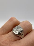 A7 Prachtige zilveren zegelring initialen CD maat 17,75, Sieraden, Tassen en Uiterlijk, Antieke sieraden, Ophalen of Verzenden