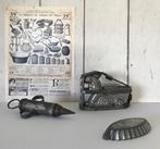 Antieke Franse chocolade mal paashaas met handkar, Ophalen of Verzenden, Gebruikt