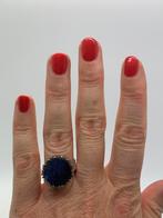 X920 Prachtige zilveren brutalist ring lapis (verstelbaar), Sieraden, Tassen en Uiterlijk, Antieke sieraden, Ophalen of Verzenden