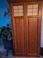 Massief houten kast met glas in lood, Huis en Inrichting, Ophalen, Gebruikt