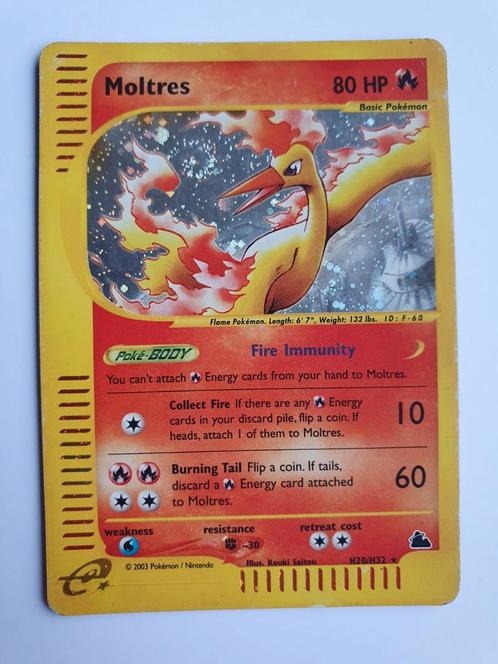 Pokémon Skyridge Moltres H20/H32, Hobby en Vrije tijd, Verzamelkaartspellen | Pokémon, Gebruikt, Losse kaart, Foil, Verzenden