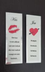 Valentijn trouwen spiegel tekst tegeltje spreuk kus en jou., Minder dan 50 cm, Ophalen of Verzenden, Zo goed als nieuw, Minder dan 100 cm