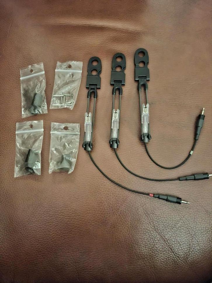 Delkim slimlite indicator clear v2 set 3 stuks compleet, Watersport en Boten, Hengelsport | Karpervissen, Zo goed als nieuw, Overige typen