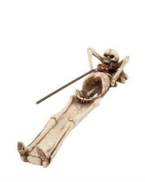 beedje, Take It Easy Skeleton Wierookhouder 27cm, hobby,, Verzamelen, Beelden en Beeldjes, Nieuw, Fantasy, Ophalen of Verzenden