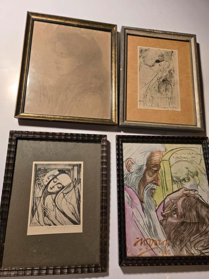 Jan Toorop prenten - set van vier, Antiek en Kunst, Kunst | Etsen en Gravures, Ophalen of Verzenden