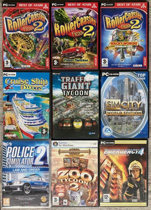 Zeldzame verzameling van Tycoon & Simulator PC games, Spelcomputers en Games, Games | Pc, Zo goed als nieuw, Simulatie, 1 speler