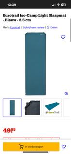2x Eurotrail Iso-Camp Light Slaapmat - Blauw - 2.5 cm, Caravans en Kamperen, Ophalen of Verzenden, Nieuw, 1-persoons