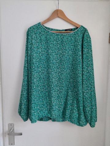 Mooie blousetop Norah maat 48 heerlijke blauw groene kleur 