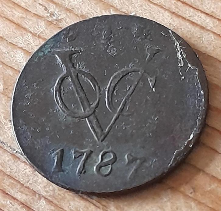 VOC duit Gelderland 1787, Postzegels en Munten, Munten | Nederland, Losse munt, Overige waardes, Vóór koninkrijk, Ophalen of Verzenden