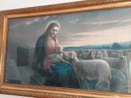 Antiek schilderij van Jezus de goede herder 130 x 65 cm, Ophalen