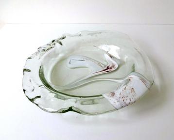 Glazen schaal helder wit opaline roze Art Collection 5118-s beschikbaar voor biedingen