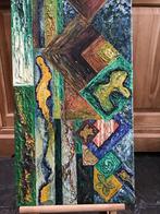 Abstract Schilderij, Gesigneerd, 80x33cm, Antiek en Kunst, Kunst | Schilderijen | Abstract, Ophalen of Verzenden