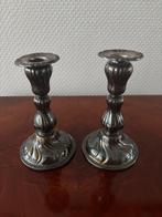 Jugendstil / Art Deco verzilverde kandelaars, set van 2., Ophalen of Verzenden, Overige materialen